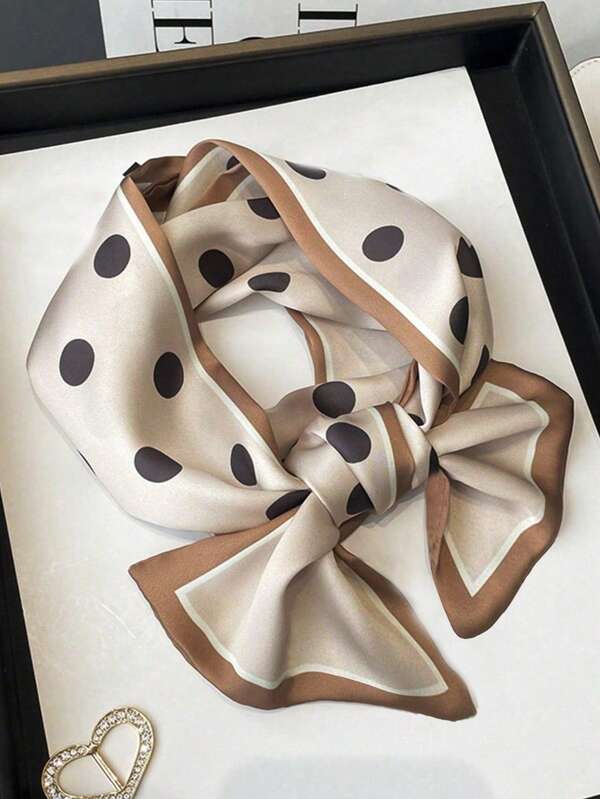 1 pieza Pañuelo de satén para mujer con estampado de cadena de caballos de doble cara, para vestidos, pantalones cortos, cinturones, bolsos, sombreros, cintas y cinturillas