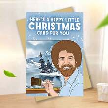 1pc Charming "Art - Inspired Christmas" Card, Lighthearted Creative Festive Humor, Paper Made, Suitable For Sending Christmas Wishes To Art - Loving Pals, Delightful Art - Themed Holiday Note, Comes With Envelope - Multicolor - View 14