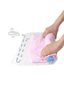 1/4/7/8pcs Travel Roll-Up Compression Bags, Reusable Compression Storage Bags, Luggage Storage Bags, Large Capacity Vacuum Sealed Bags, 8pcs (2XL+2L+2M+2S) Multi-Combination Compression Storage Bags, Large Capacity, Transparent, Waterproof, Space-Sav - Multicolor - View 7