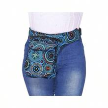 Rionera cruzada para mujer, lona de algodn, bohemio, hippie, festival, colorido, cinturn para mujer, Black - Turq, Una talla, Rionera, rionera, rionera - inicial - Ver 2