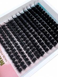 240pcs/216pcs/192pcs/168pcs/144pcs 8D Luxury Fluffy DIY Cluster Lashes - 10-20mm Mixed Length Eyelash Extension 0.07mm Russian D Curl Thick & Reusable Dramatic Lashes Easy For Beginners - 12 Rows 60D/80D/100D/120D/160D/200D Diverse Pack - D - 查看 8