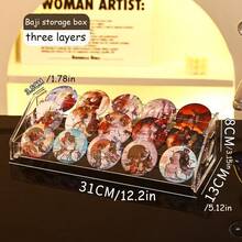 1 个卡片展示架、亚克力直立贺卡展示贴纸夹、多层透明亚克力支架，适用于 PSA 分级卡、棒球交易卡和明信片贴纸展示。 - 無色 - 查看 10