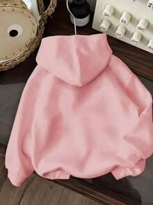 Sudadera hoodie mujer dama bolsillo canguro gorro capucha estampado grafico OSITO POLO COLORES estilo americano juevnil moderno  casual caliente frío uso diario | buena calidad | Textura Suave - Rosa - Ver 2