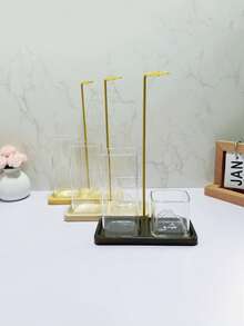 1pc 2-In-1 Square Incense Burner Base, Metal Wire Incense Clip, Anti-Ash, With Detachable Glass Ash Catcher And Candle Storage Box, Elegant Aromatherapy Design, Suitable For Meditation, Yoga, Tea Room And Home Decor - Multicolor - View 8