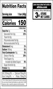 Atkins Caramel Chocolate Nut Roll Snack Bar, Protein Snack , 7g Protein, 2g Sugar, Rich In Fiber, 16 Count - Tên hương vị B - Xem 2