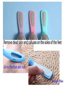 1个足部锉刀，双面去茧器，足部磨砂器，指甲锉，修脚工具（颜色随机） - 彩色 - 查看 5