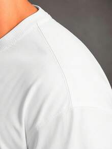 Camiseta Plus Size Masculina  GG ao G5 Modelagem Confortável Estampa Estilo Casual Dia a Dia - Branco - Visão 5