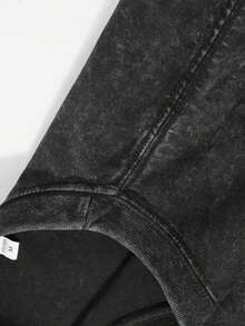 2026Men'S Summer T-Shirt -Treaty Oak Revival No Vacancy, Reversible Print Design, Retro Street Style, Round Neck, Short Sleeve, 230g Washed Cotton, Suitable For Everyday Casual, Door Wear,White Tops,Valentines Day Outfit,Mardi Gras,Summer Tops,  For Women,Valentine Outfits For Women,Women Tops,Fairycore,Superbowl,Trajes Elegantes De Mujer - 黑色 - 查看 5