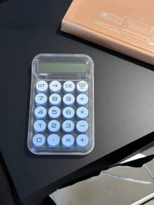 1pc Transparent Dopamine Mechanical Keypad Calculator, 10-Digit Large Display, High-Quality Material, Fashionable Design For Women, High-Quality And Cost-Effective, Suitable For Finance, Accounting, Students, Office Use, School Supplies, Back To School