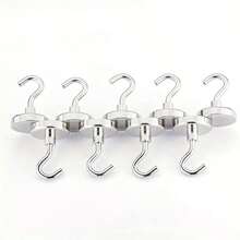 8pcs Heavy Duty Magnetic Hooks, 74LBS Holding Capacity, Wall Mounted Hooks, Easy Installation And Quick Release, Rust-Resistant Metal, For Kitchen, Bathroom, Garage Storage, Key Holder, RV, Christmas, Office Organization