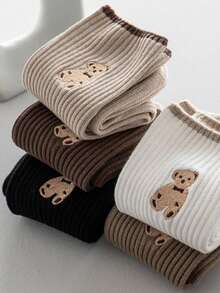 6 par/10 par/6 par/12 par skarpetki do kolan z wzorem niedźwiedzia dla mężczyzn i kobiet, jesień/zima