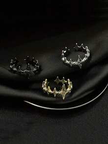 1pc Adjustable Open Ring, Stylish Exploding Skull Design, Minimalist Unisex Couple Ring