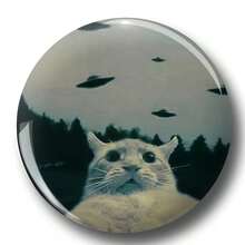 1 件 4.4 厘米/1.73 英寸图案安全别针徽章、纽扣徽章、胸针徽章，适合佩戴在衣服、包包、背包上，是送给家人和朋友的有趣礼物