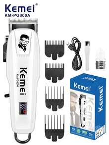 Kemei KM-PG809A/KM-232 Electric Hair Clipper Men's Professional Wireless Electric Hair Clipper/Beard Trimmer Rechargeable Hair Cutting Machine With Adjustable Hair Cutting Accessories Suitable For Home Travel And Barbershops