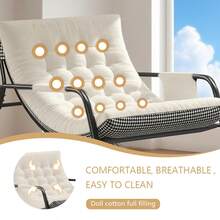 Lcchabls Oversized Double Rocking Chair With Cushion, Heavy Duty 2-Person Rocker Supports 500 Lbs, Indoor/Outdoor Modern Patio Lounge Chair With Armrests For Living Room, Porch, Patio, Garden – White - 白色 - 查看 3