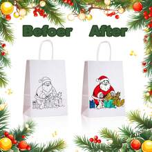 4/12/24pcs Christmas Themed Coloring DIY Paper Gift Bags, Includes Santa Claus, Reindeer & Other Fun Patterns, Handmade Painting & Coloring, Creative Crafts, Party Favor Bags, Holiday Gift Bags, Christmas, Party Decor (Colored Pens Not Included) Christmas Christmas Decorations Christmas Pajamas Christmas Gifts Christmas Decor