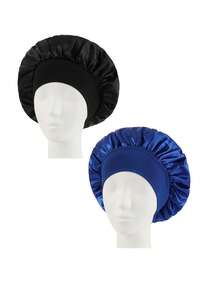 1 pieza/2 piezas/3 piezas Gorro de satén de borde ancho y alta elasticidad para mujeres, belleza, cuidado del cabello, posparto, quimioterapia