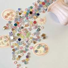 20/50/100pcs Colorful Plastic Cute Buttons, DIY Craft Decorative Buttons, Creative Scrapbooking Stickers, Assorted For Sweater, Cardigan, Shirt Sewing