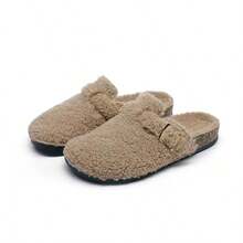 2025 Neue Herbst/Winter Geschlossene Zehenpantoffeln für Damen, Plüschfutter, Dicke Sohle, Slip-On, Rutschfest