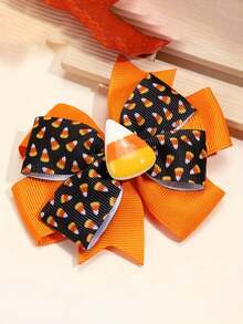 1pc Thanksgiving Corn Candy Hair Clip, Mixed Color Design, Polyester Material, Cute Autumn Hair Accessory, Fashion For Party, Suitable For Teenagers, Girls Costume Accessory, Autumn/Winter Season