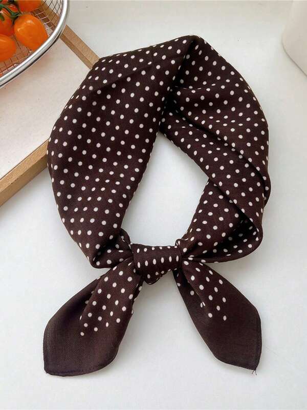 1pc Bandana With Polka Dot Print, Versatile Headband/Headscarf/Neckerchief,Women Scarf