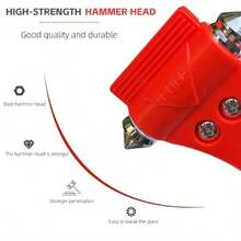 Car Safety Hammer, Emergency Escape Tool, 2-In-1 Auto Window Breaker And Seat Belt Cutter For Family Rescue & Vehicle Emergency Escape - 紅色 - 查看 4