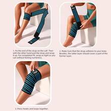 1件装可调节2米男女通用护膝 - 压缩护膝套，适用于深蹲、举重和健身训练 - 紅色 - 查看 4