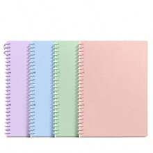 Customizable DIY Clip-On Loose-Leaf Notebook, Schedule Planner, Self-Discipline Time Log Loose-Leaf Notebook, Windless Portable Accounting Notebook, Spiral Notebook, Thick Dot Grid Paper, Macaron Transparent Hard Cover, Suitable For Bullet Journaling - Multicolor - View 2