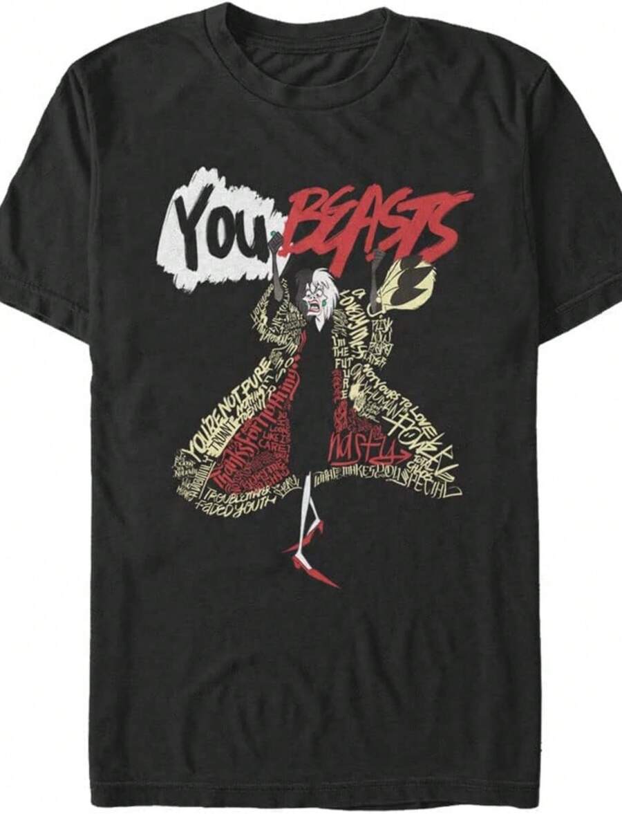 Big & Tall Clic Ugly Deadpool Men's Tops Short Sve Tee Shirt - Black - View 1