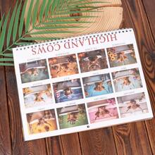 2026年苏格兰高地牛日历 - 乡村农舍墙面艺术与月度计划，12个月挂历，动物爱好者的2026年苏格兰高地牛日历 - 彩色 - 查看 3