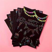 20pcs Scratch Paper+2 Bamboo Pens ,Scratch Rainbow Art Paper Scratch Painting Kit With 2 Bamboo Stick Birthday Party Holiday GiftGift,Amazing Gift