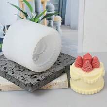 Strawberry Cake Scented Candle Silicone Mold DIY Realistic Fruit Cake Plaster Resin Handmade Soap Mold