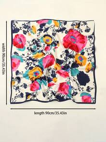 1入女士時尚印花圍巾，防曬頭帶，日常頸巾頭巾