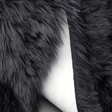 1pc Nordic Style Black Plush Chair Cushion, Soft & Skin-Friendly Black Plush Seat Cushion, Suitable For Christmas, Thanksgiving And New Year Decoration, Soft & Skin-Friendly, Home Decor Floor Mat For Living Room, Bedroom, Bathroom Or Kitchen, Bedroom Rug, Decorative Carpet, Small Rug, Carpet, Home Decor, Living Room Rug