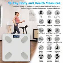 180kg/396lb Smart Body Weight Scale, Body Fat Scale, Bathroom Scale With 17 Body Composition Indicators, Backlit Display, Precise Wireless Weighing Machine With App