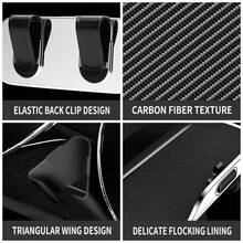 Car Carbon Fiber Patterned Glasses Case, Car Sun Visor Storage, Sunglasses Holder, Press Open Multifunctional Card Clip, Interior Modification Special Glasses Storage Case
