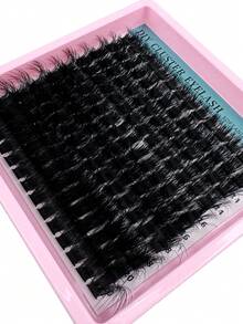 200pcs/180pcs/160pcs/140pcs/120pcs 8D Luxury Fluffy DIY Cluster Lashes - 14-20mm Mixed Length Eyelash Extension 0.07mm Russian D Curl Thick And Reusable Dramatic Lashes For Beginners Easy To Use - 10 Rows (60D/80D/100D/120D/160D/200D Variety Pack) - D - 查看 3
