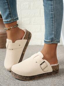 Pantuflas de tela deportiva de unicolor, otoño/invierno