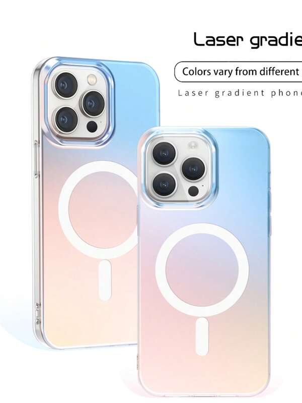 Suitable For IPhone 16 Pro Max Case Magnetic, Stylish Laser Gradient Color [Compatible With Magsafe] Slim Shockproof Corners Protective Cover - Frosted Gradient