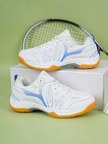 Zapatillas de bádminton unisex, zapatillas deportivas transpirables y amortiguadoras, antideslizantes y duraderas - azul real - Ver 4
