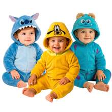 Disney Pack 3 Mameluco con gorro bordado sin pie Stitch, Pluto, Sulley - Multicolor - Ver 1
