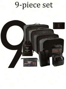 6/7/8/9pcs Travel Packing Cubes, Luggage Organizer Bags, Laundry Bag, Shoe Bag, Multi-Function Compression Packing Cubes, Lightweight Travel Luggage Organizer, Washable Nylon Material, Suitable For Students, Teachers, Travelers