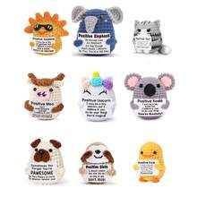 1pc Cute Hand-Woven Funny Crochet Hanging Decorative Doll Decorative Belt Card, Including Sun Dolls, Elephants, Kittens, Cows, Unicorns, Koalas, Pugs, Sloths, Ducklings, Bedrooms, Offices - Multicolor - View 1