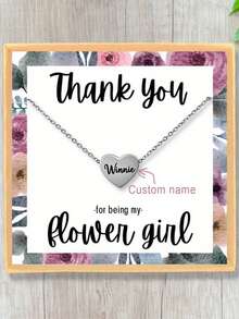 Colar de Dama de Honra para Casamento, Joias Personalizadas de Dama de Honra, Presente de Agradecimento para Dama de Honra, Colar com Nome em Formato de Coração, Colar de Proposta Personalizado - Multicolorido - Visão 11