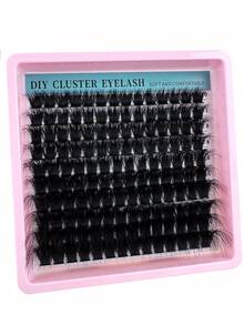 200pcs/180pcs/160pcs/140pcs/120pcs 8D Luxury Fluffy DIY Cluster Lashes - 14-20mm Mixed Length Eyelash Extension 0.07mm Russian D Curl Thick And Reusable Dramatic Lashes For Beginners Easy To Use - 10 Rows (60D/80D/100D/120D/160D/200D Variety Pack) - D - 查看 8