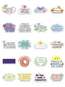 50 Stücke Spanien inspirierte ästhetische Aufkleber-Pack, süße Cartoon Belohnungs-Aufkleber, motivierende Aufkleber, wasserfeste Vinyl-Aufkleber in Großpackung für Wasserflasche, Skateboard, Gepäck, Laptops, Stoßstange, Themen-Party Zubehör