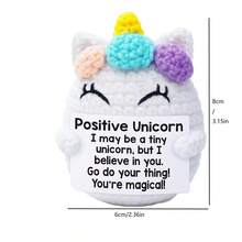 1pc Cute Hand-Woven Funny Crochet Hanging Decorative Doll Decorative Belt Card, Including Sun Dolls, Elephants, Kittens, Cows, Unicorns, Koalas, Pugs, Sloths, Ducklings, Bedrooms, Offices - Multicolor - View 3