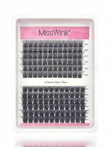 Miss Wink Soft Natural False Eyelashes, 12-16mm Mixed, 0.07mm D Curl, 12 Rows 144 Pieces, Single Cluster 3D Precise Fit, Suitable For Daily Makeup, Lightweight And Portable, Applicable For Daily Life, Parties And Various Occasions - Black - View 2