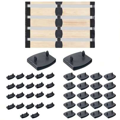 36 Pcs Bed Slat Cap Kits, Plastic Bed Slat Caps, Bed Frame Parts, 24 Pcs Side Caps And 12 Pcs Center Bed Slats Holders Caps, Slat Bracket Cover Single