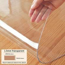 1pc 1.5mm Thick Transparent Desk Mat, Student Learning Writing Desk Protector, Washable Computer Office Desk Pad, Suitable For Living Room & Bedroom - White - View 21